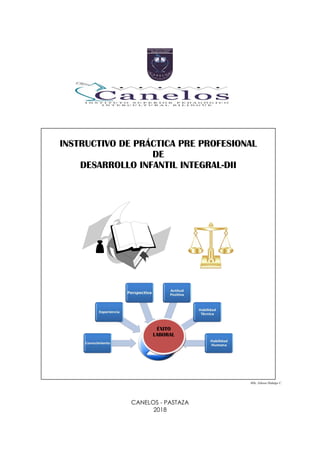MSc. Edison Hidalgo C.
CANELOS - PASTAZA
2018
INSTRUCTIVO DE PRÁCTICA PRE PROFESIONAL
DE
DESARROLLO INFANTIL INTEGRAL-DII
ÉXITO
LABORAL
 