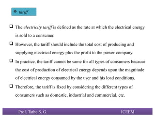 Electrical power transmission Distribution System and Tariff | PPTX