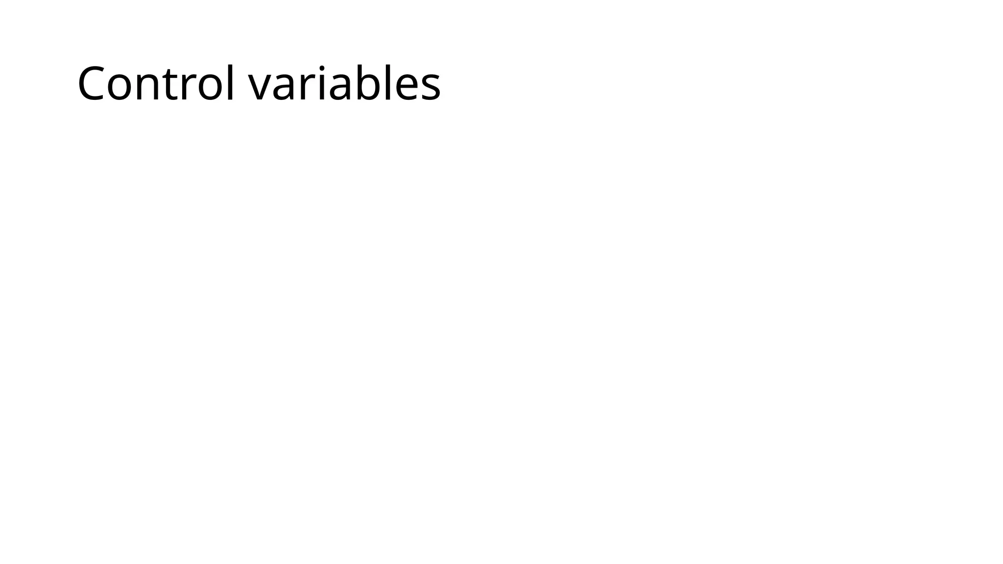 Control variables
 