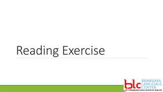 Reading Exercise
 
