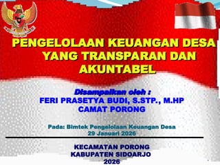 Pengelolaan Keuangan Desa yang Transparan dan Akuntabel di Kecamatan ...