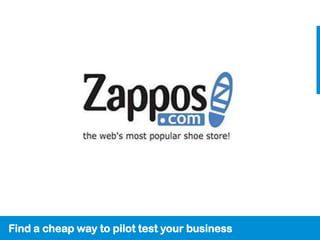 Find a cheap way to pilot test your business
 