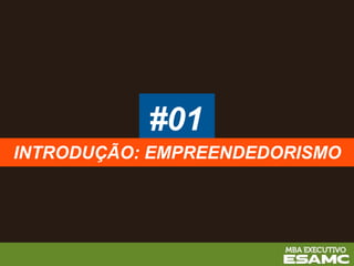 #01
INTRODUÇÃO: EMPREENDEDORISMO
 