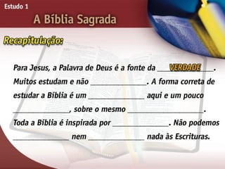 A Bíblia Sagrada - Ouvindo a Voz de Deus, Estudo Bíblico, Igreja Adventista