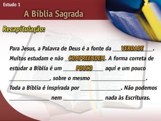 A Bíblia Sagrada - Ouvindo a Voz de Deus, Estudo Bíblico, Igreja Adventista