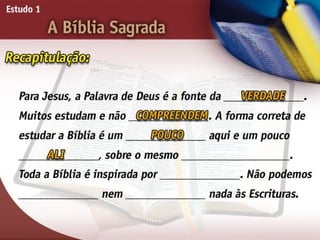 A Bíblia Sagrada - Ouvindo a Voz de Deus, Estudo Bíblico, Igreja Adventista