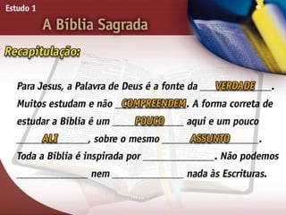 A Bíblia Sagrada - Ouvindo a Voz de Deus, Estudo Bíblico, Igreja Adventista