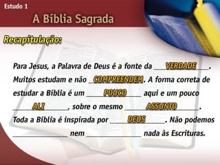 A Bíblia Sagrada - Ouvindo a Voz de Deus, Estudo Bíblico, Igreja Adventista