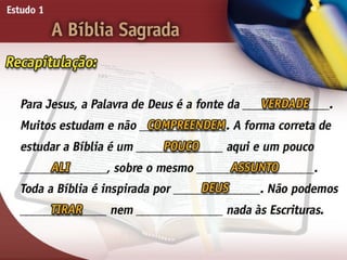 A Bíblia Sagrada - Ouvindo a Voz de Deus, Estudo Bíblico, Igreja Adventista