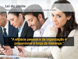11

Lei do Limite
Para mudar o rumo da organização, mude o líder

 