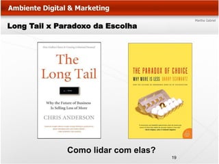 Long Tail x Paradoxo da Escolha




              Como lidar com elas?
                                     19
 