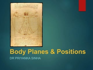 Body Planes & Positions
DR PRIYANKA SINHA
 