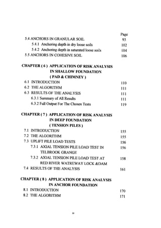 Application of risk analysis in uplift foundation