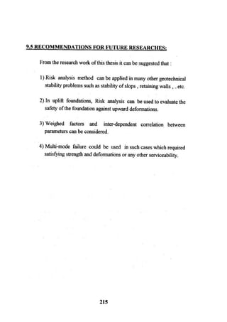 Application of risk analysis in uplift foundation