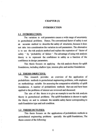 Application of risk analysis in uplift foundation