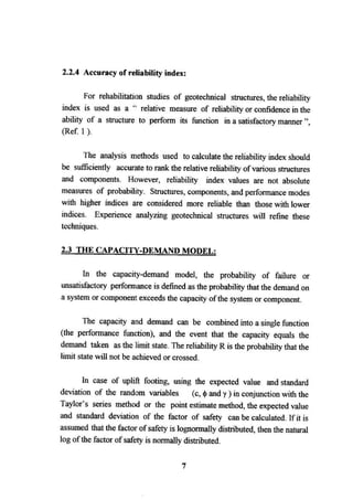 Application of risk analysis in uplift foundation