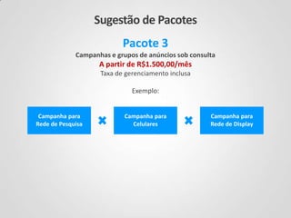 Sejaqualfor,nóspodemosajudá-loater
omelhorretornocomoseuinvestimento!
Qual o resultado que você
gostaria de ter com a Internet?
 