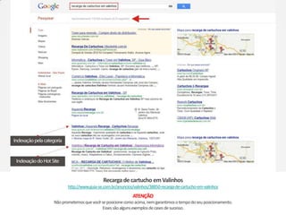 Recarga de cartucho em Valinhos
       http://www.guia-se.com.br/anuncios/valinhos/38850-recarga-de-cartucho-em-valinhos
                                         ATENÇÃO
Não prometemos que você se posicione como acima, nem garantimos o tempo do seu posicionamento.
                        Esses são alguns exemplos de cases de sucesso.
 