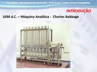 1690 d.C. – Máquina Analítica - Charles Babbage
INTRODUÇÃO
 