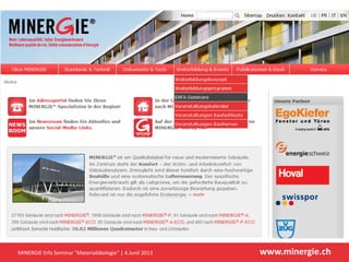 www.minergie.chMINERGIE Erfa Seminar "Materialökologie" | 4.Junil 2013
 