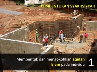 PEMBENTUKAN SYAKHSIYYAH Membentuk dan mengokohkan  aqidah Islam  pada individu 1 