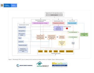 Figura 1. Metodología TIER 2 para la estimación de las emisiones de metano entérico en Colombia. Fuente: Elaboracion propia
 