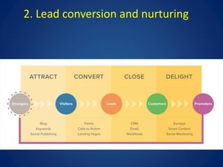 2. Lead conversion and nurturing 
 