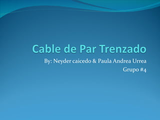 By: Neyder caicedo & Paula Andrea Urrea Grupo #4 