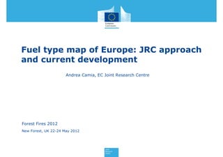 Fuel type map of Europe: JRC approach
and current development
                      Andrea Camia, EC Joint Research Centre




Forest Fires 2012
New Forest, UK 22-24 May 2012
 