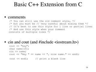 Presentation: C++ basics review_University | PDF