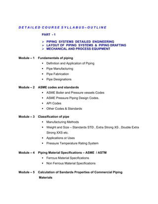 Pipe Course Piping Design Course in Hyderabad | PDF