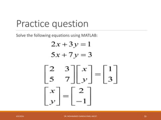 01 Chapter MATLAB introduction | PPT