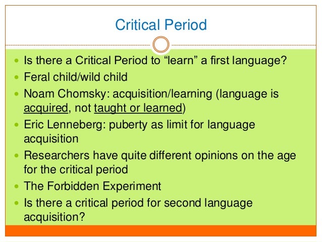 Essays about critical periods