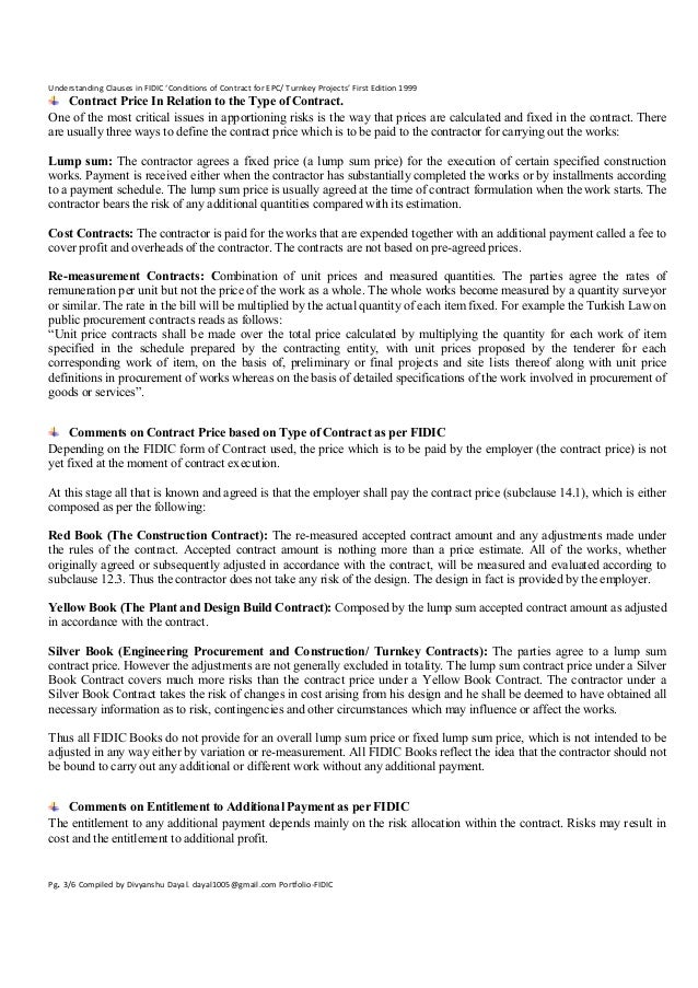 Clause 14.1 The Contract Price Understanding Clauses in FIDIC ‘Condi…