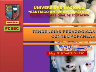 UNIVERSIDAD NACIONAL
“SANTIAGO ANTUNEZ DE MAYOLO”
ESCUELA PROFESIONAL DE EDUCACIÓN
Mag. FÉLIX VALERIO HARO
UNASAM
FCSEC
 