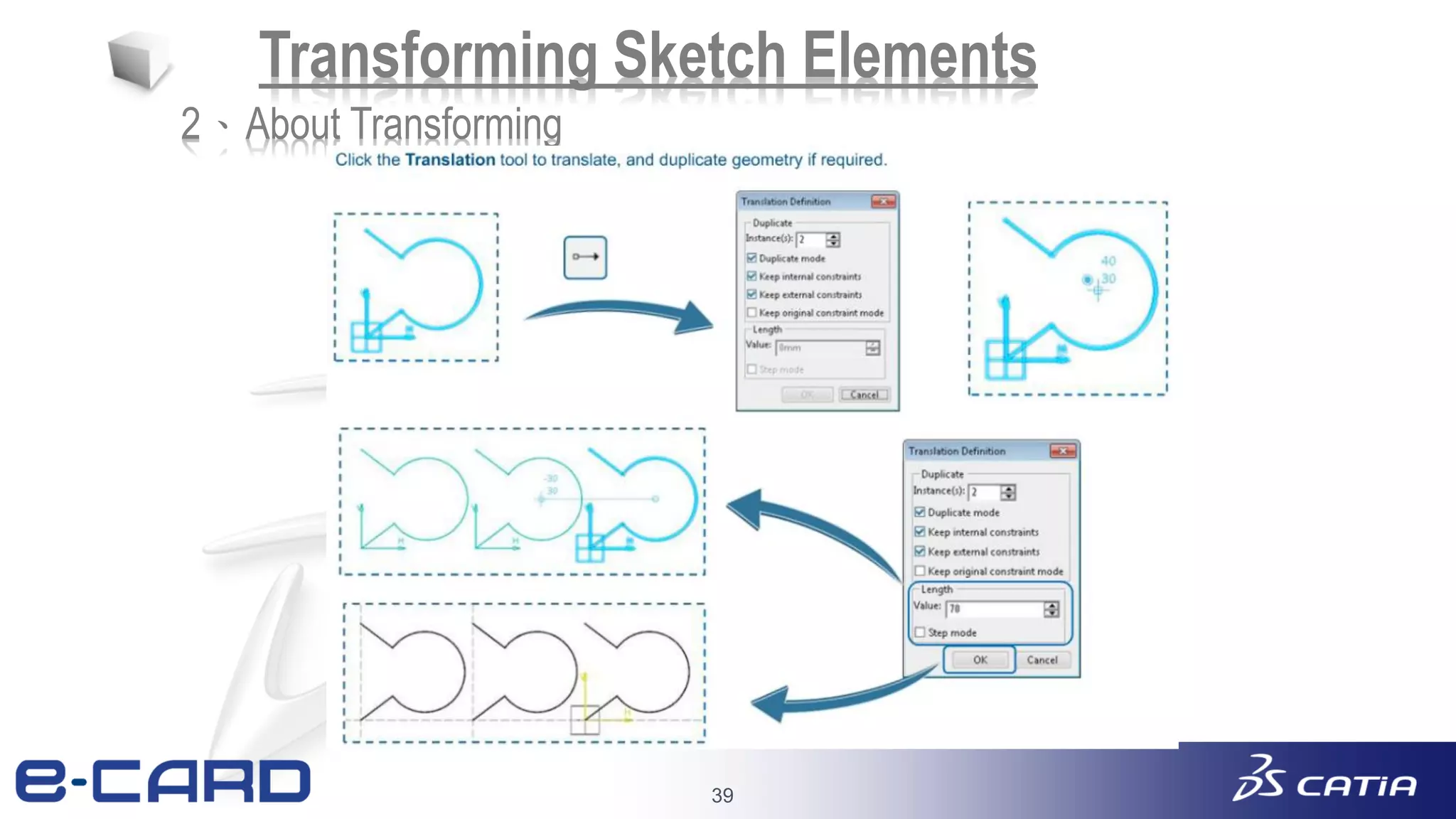 39
Transforming Sketch Elements
2、About Transforming
 