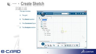 9
一、Create Sketch
草圖介面
 