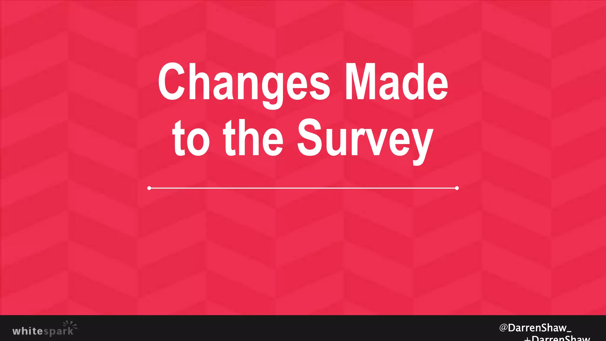 Changes Made
to the Survey
@DarrenShaw_
 