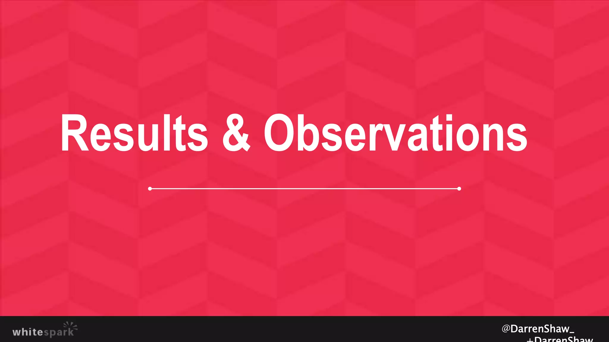 Results & Observations
@DarrenShaw_
 