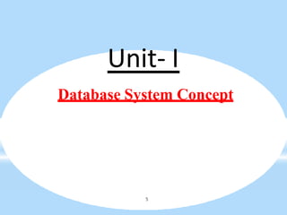 Unit- I
Database System Concept
5
 
