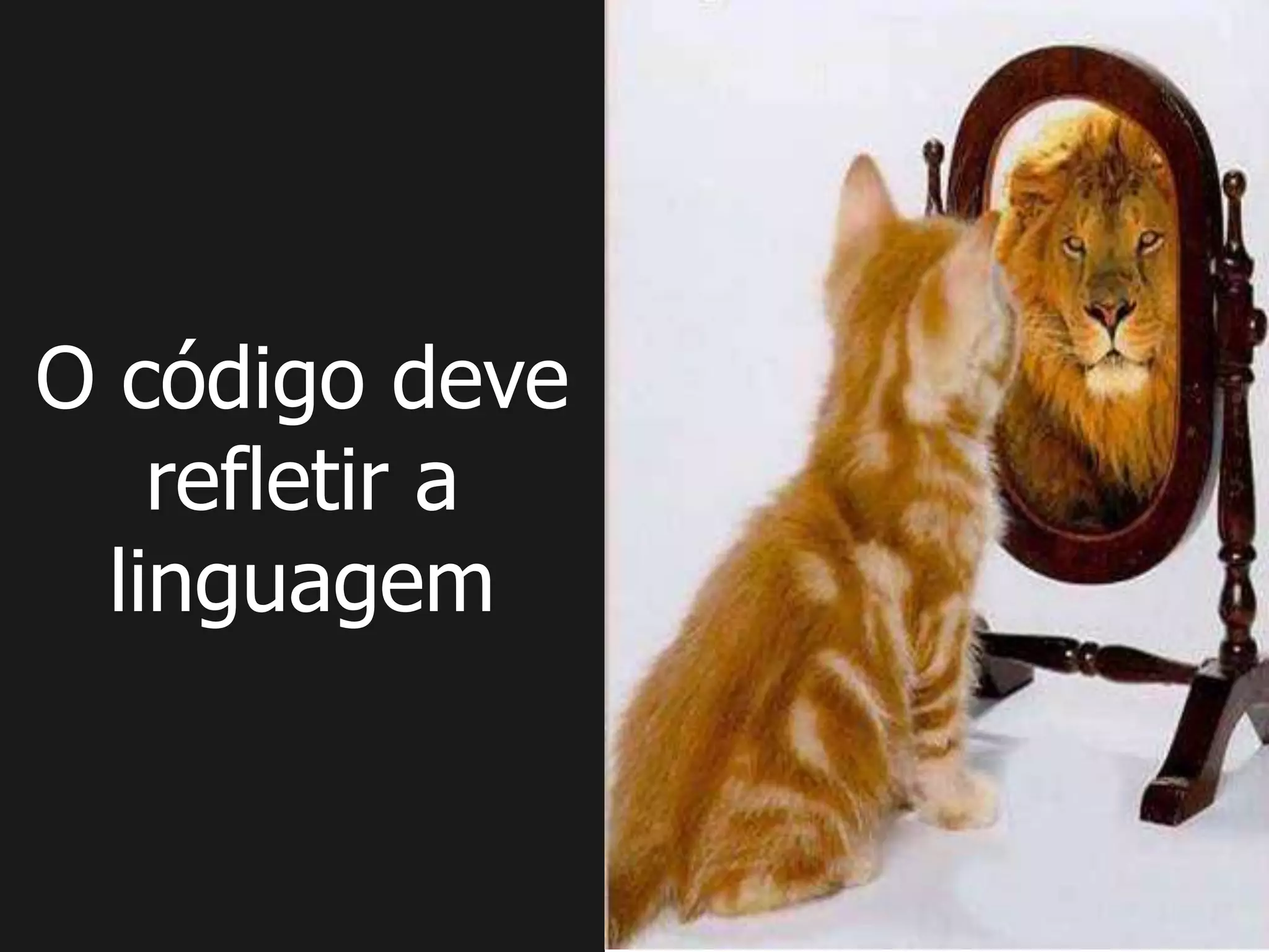 O código deve
    refletir a
  linguagem
 