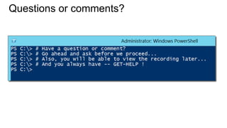 Questions or comments?

 