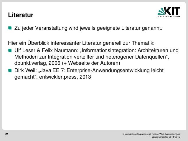 Informationsintegration Und Webportale Einfuhrungsveranstaltung