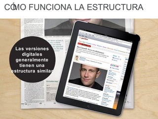 CÓMO FUNCIONA LA ESTRUCTURA
Las versiones
digitales
generalmente
tienen una
estructura similar
 
