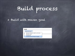 Build process
Build with maven goal
 