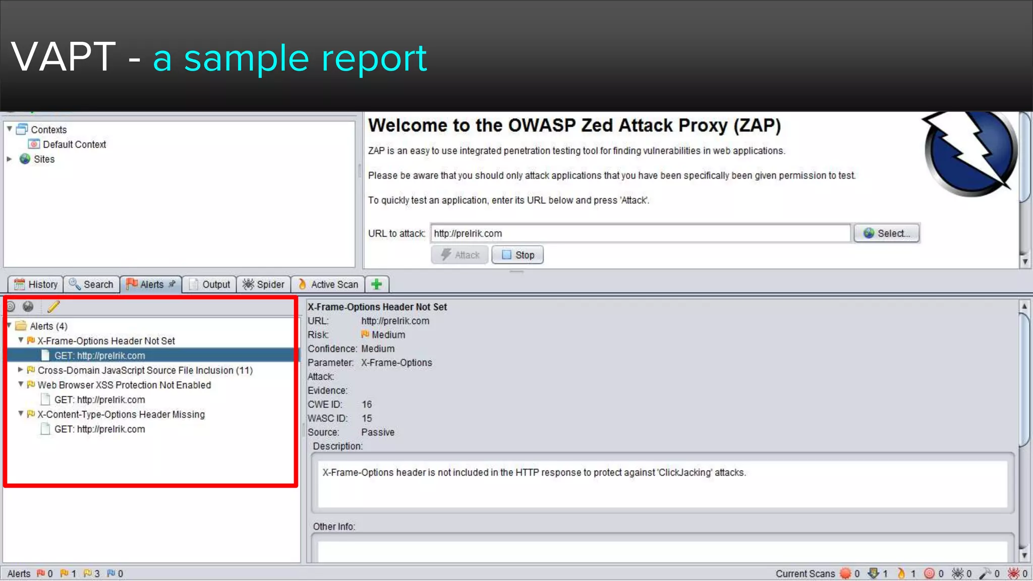 VAPT - a sample report
 