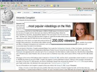 Title here…. ...most popular videoblogs on the Web 200,000 viewers 