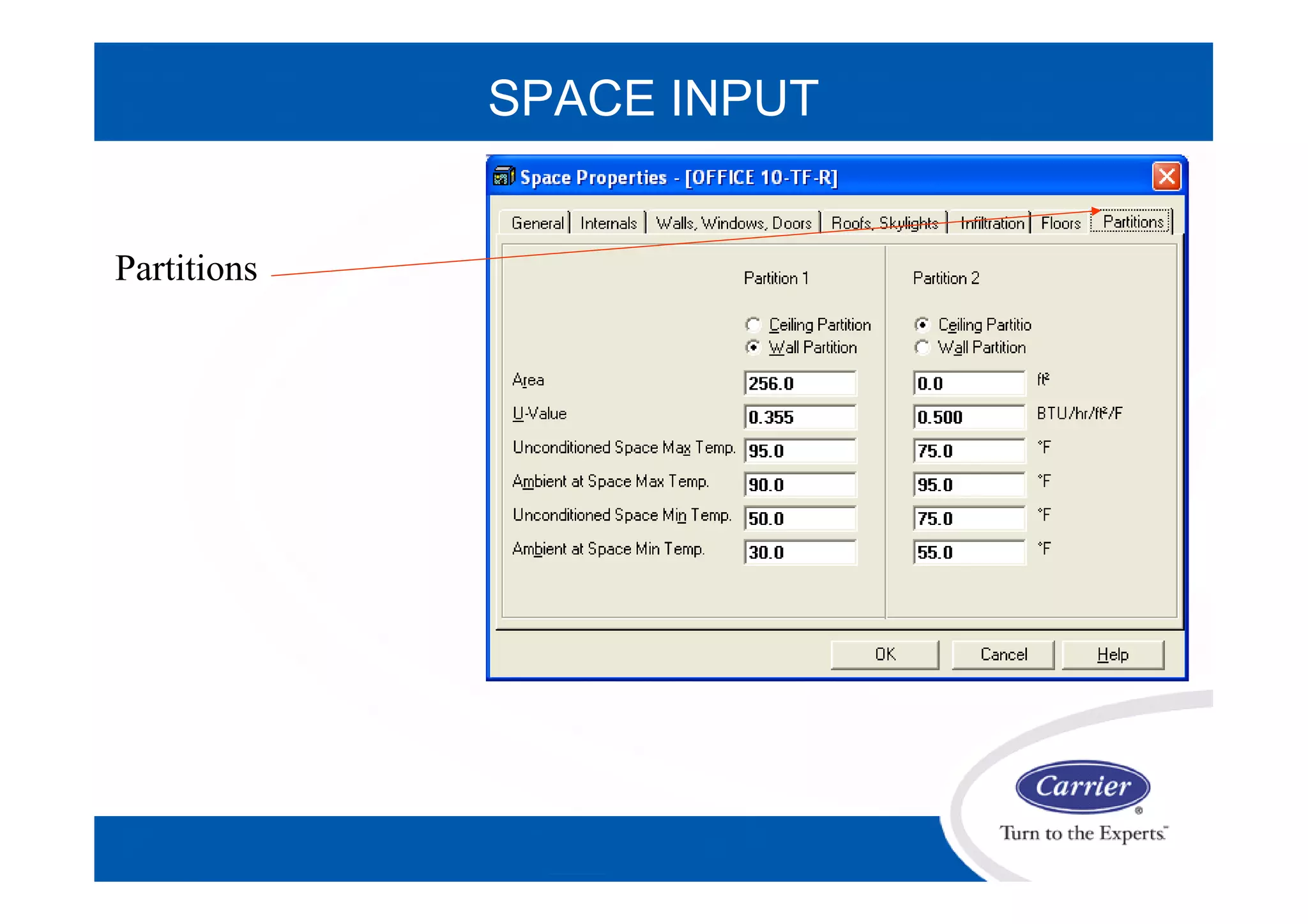 SPACE INPUT
Partitions
 