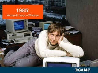 1985:
Microsoft lança o Windows
 