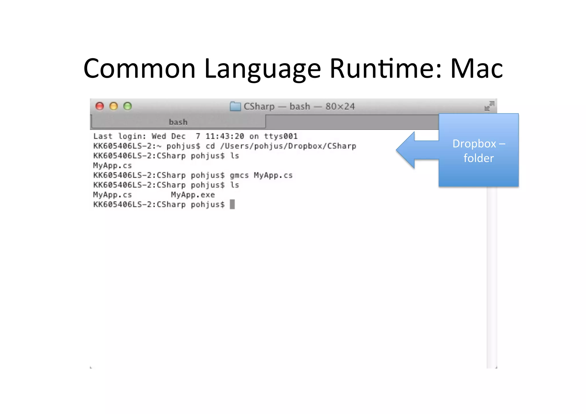 Common  Language  RunIme:  Mac   Dropbox  –   folder   